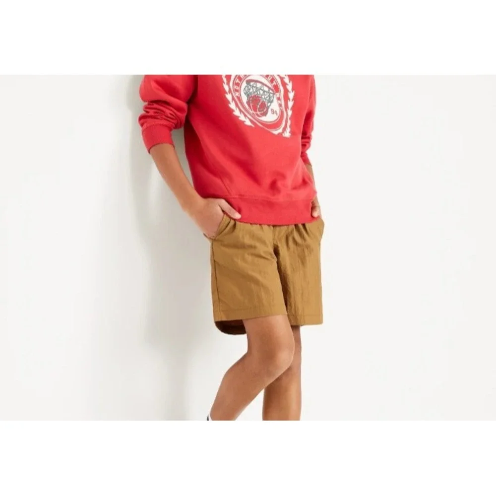 Boys Shorts Size 8‎ Medium Old Navy Above Knee Tech Brown Nylon Drawstring
